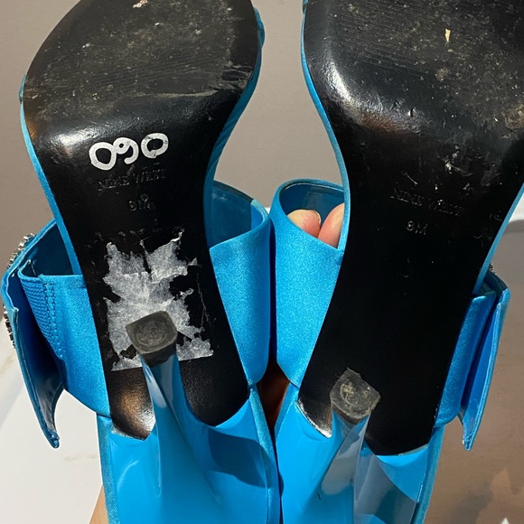 Nine West satin open toe sandal heels size 8 - Picture 8 of 11